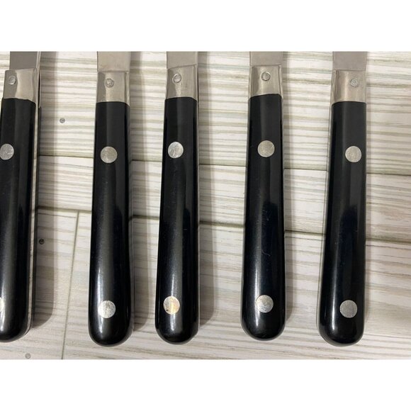 WF Washington Forge MARDI GRAS BLACK Stainless Flatware Butter Knives Set of 8 - Picture 2 of 4